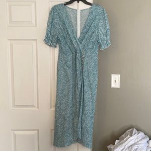 Teal Patterned Maxi Dress